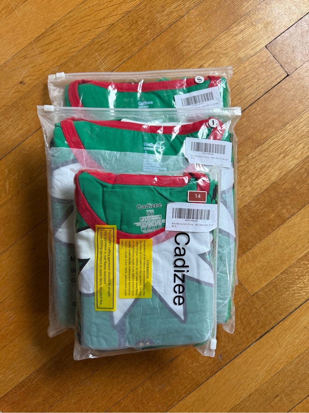 Cadizee Green and Red Holiday Pajama Set